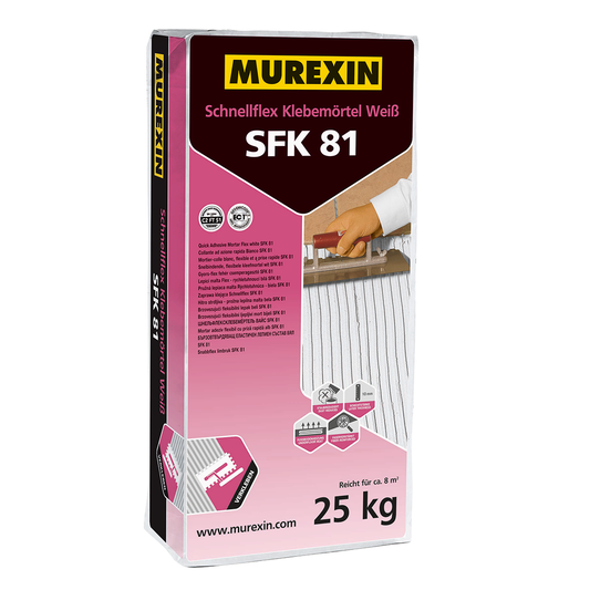 Schnell abbindender weißer flexibler Klebemörtel - MUREXIN SFK 81 (25 kg)