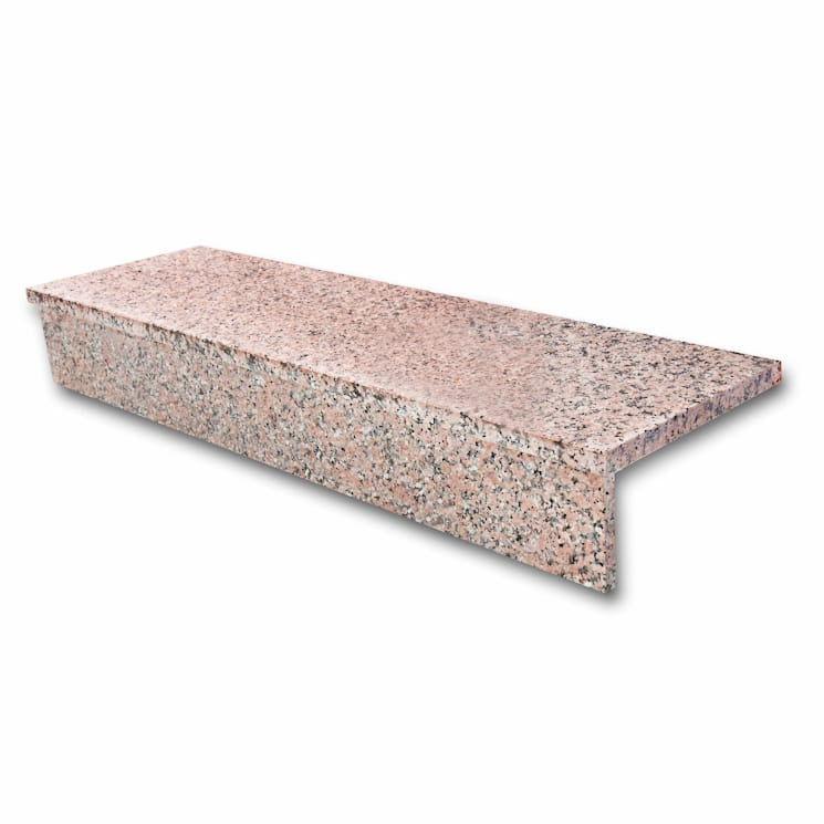 Marche habillage d'escalier en Granite ROSE PORINO